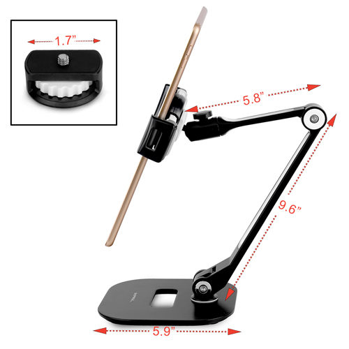 Tablet stand dimensions Amazon listing infographic design