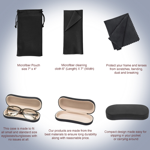 Eyeglass case features Amazon A+ content design
