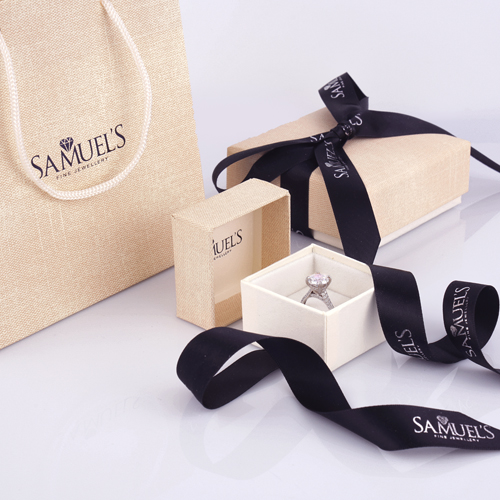 Samuels jewelry packaging and ring lifestyle photography