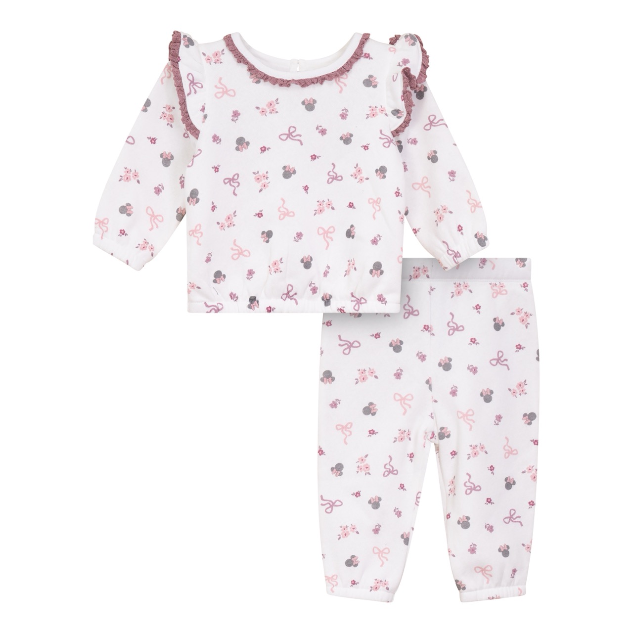 Minnie Mouse ruffle baby outfit white background photography