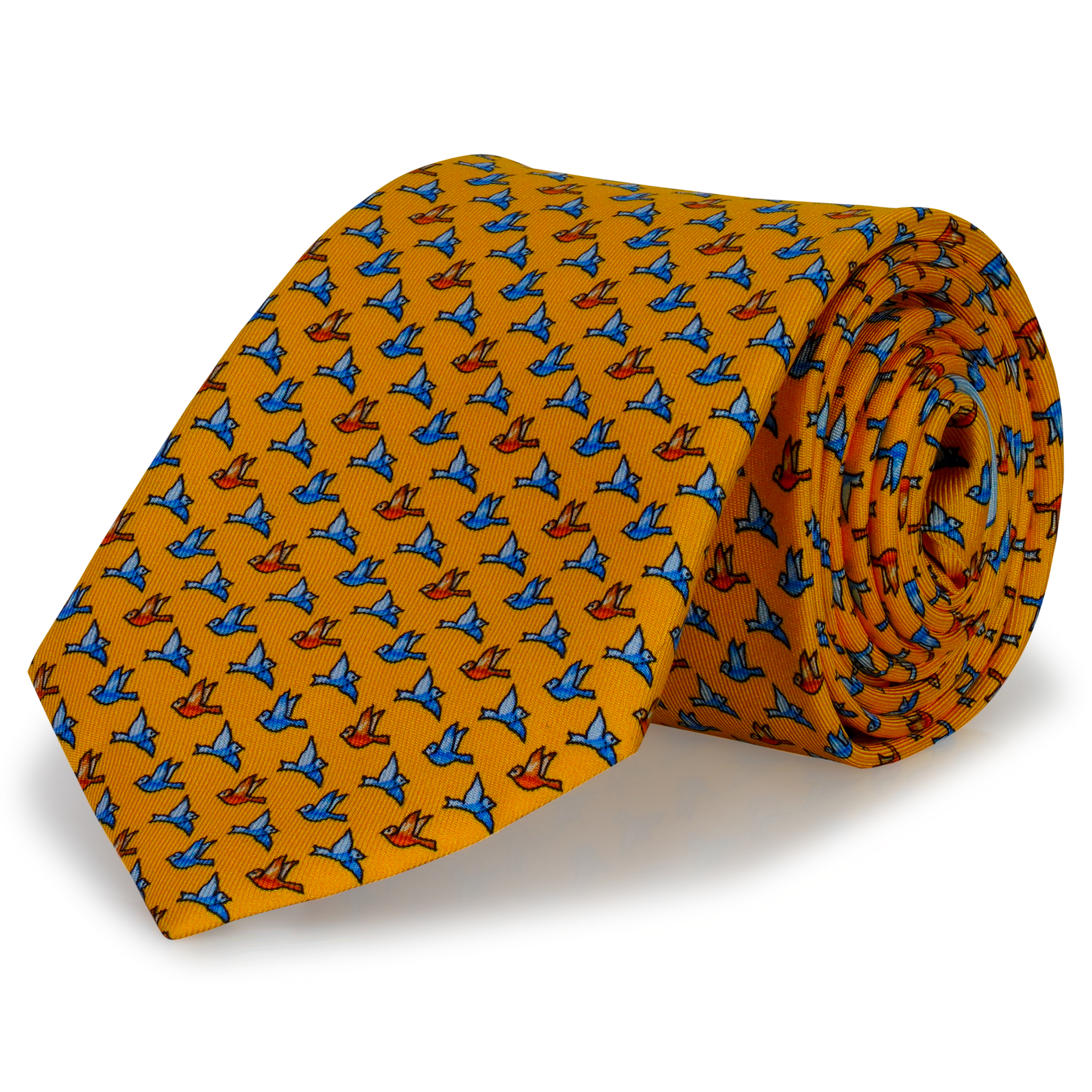 Patterned silk tie product photography